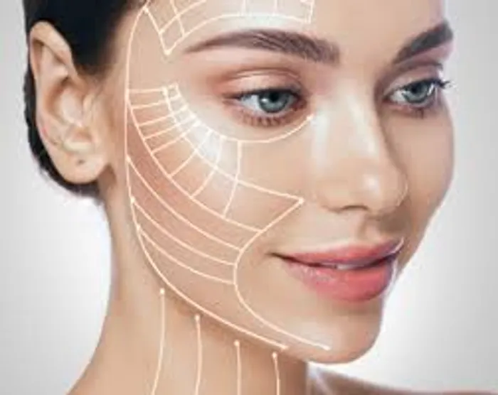 Facial skin tightening treatment illustration